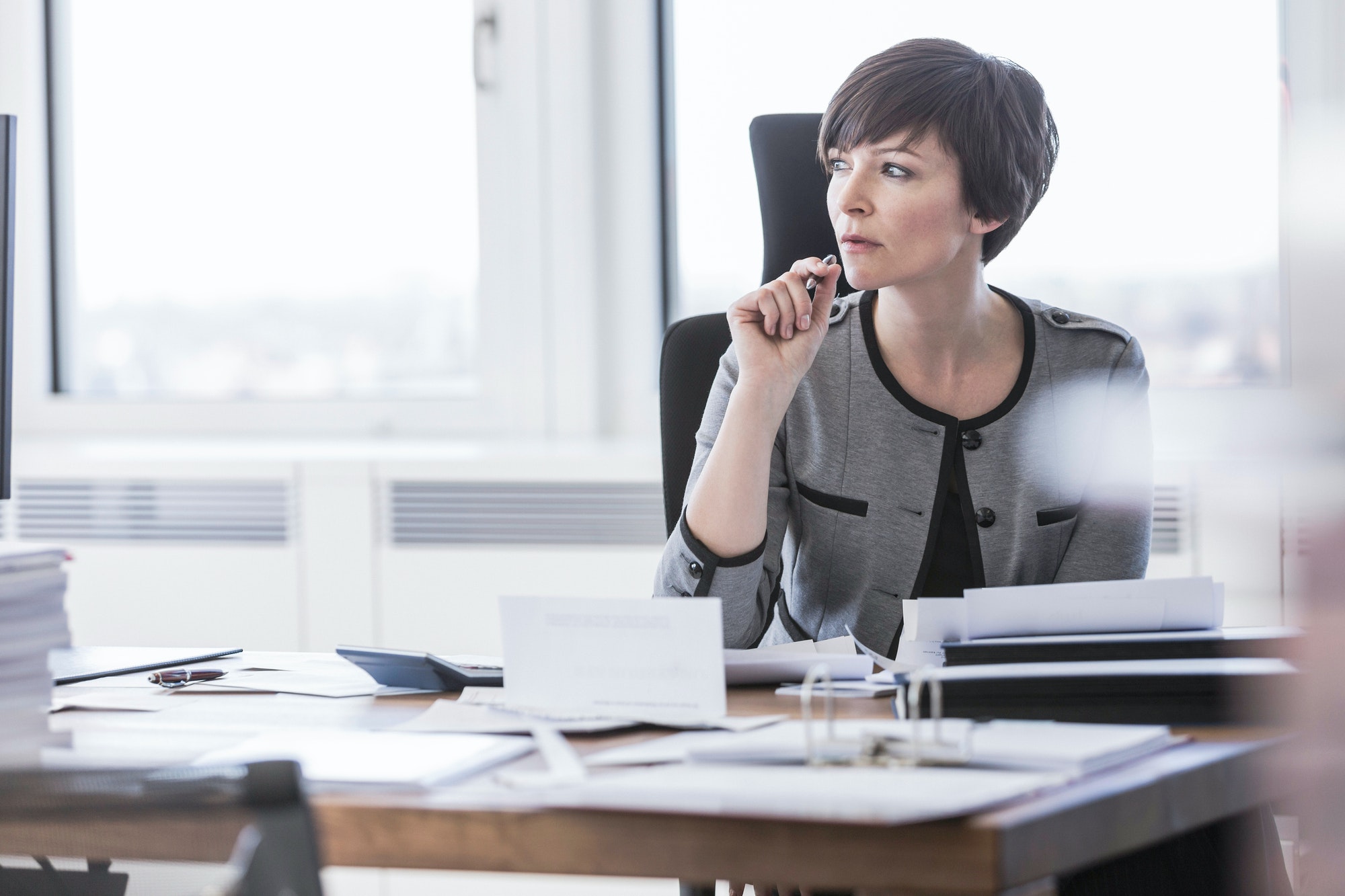 Businesswoman sitting at desk